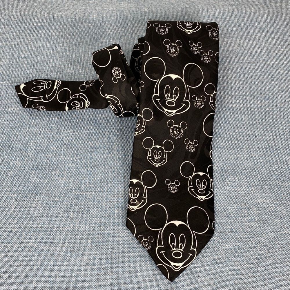 Disney Mickey Mouse Black And White Tie